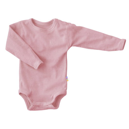 Body langarm Merinowolle Altrosa