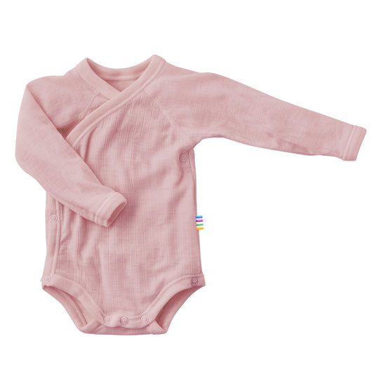 Wickelbody langarm Merinowolle Altrosa