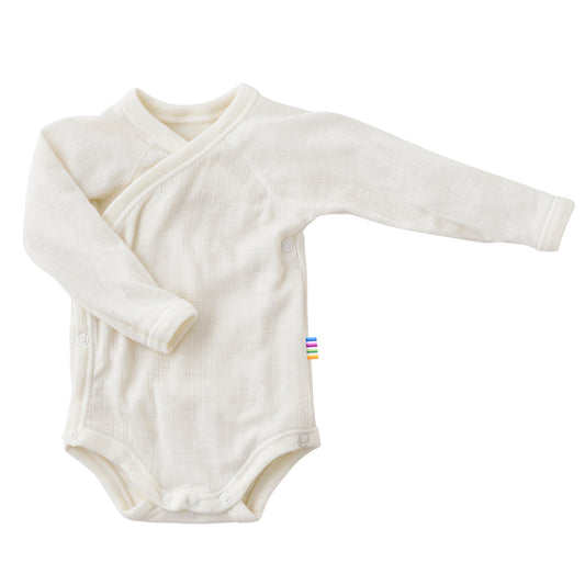 Wickelbody langarm Merinowolle Natur